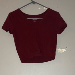 Women’s Maroon baby tee